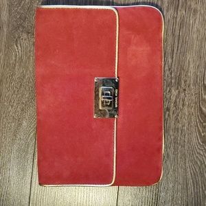 Red suede Michael Kors bag
